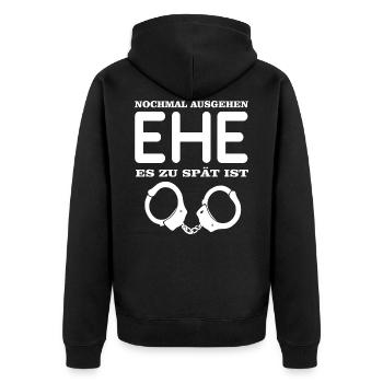 Cadeau de fiancée Bachelorette - Veste à capuche bio Premium Unisexe - noir - Dos - Nico (187cm)