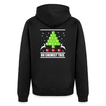 Chemie Chemiker Chemikerin Weihnachten Geschenk - Unisex Premium Bio Zip Hoodie - Schwarz - Hinten - Nico (187cm)