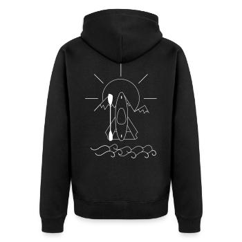 Kayak whitewater outdoor - Unisex Premium Organic Zip Hoodie - black - Back - Nico (187cm)