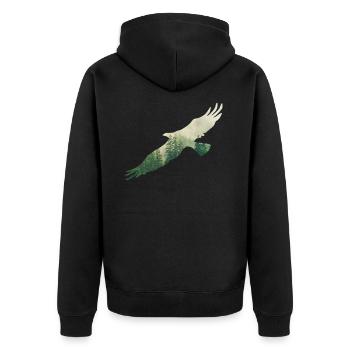 Aigle dans les airs, amoureux de la nature - Veste à capuche bio Premium Unisexe - noir - Dos - Nico (187cm)