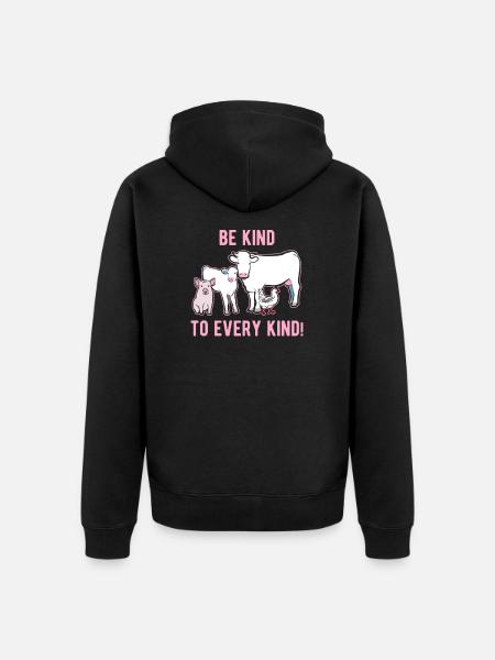 Be nice to animals - Unisex Premium Organic Zip Hoodie - black