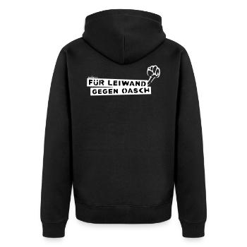 Pour Leiwand contre Oasch - Veste à capuche bio Premium Unisexe - noir - Dos - Nico (187cm)