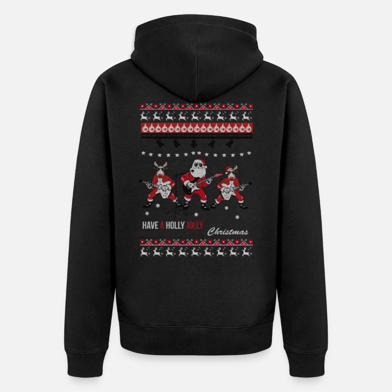 groupe de rock de Noël - Veste à capuche bio Premium Unisexe - noir