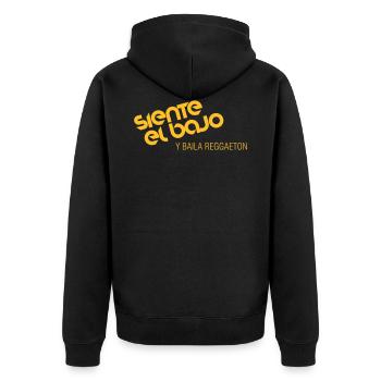 Siente el bajo Basse danse Reggaeton - Veste à capuche bio Premium Unisexe - noir - Dos - Nico (187cm)