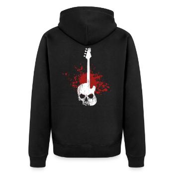 bass - Unisex Premium Organic Zip Hoodie - black - Back - Nico (187cm)