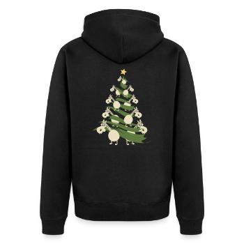Funny Santa Claus Horses X-Mas Christmas Gift - Unisex Premium Organic Zip Hoodie - black - Back - Nico (187cm)