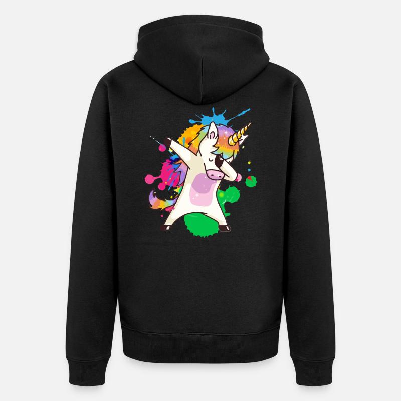 Dab enhjørning - Premium økologisk unisex-hettejakke - svart