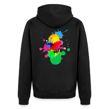 Taches de peinture - Veste à capuche bio Premium Unisexe - noir - Dos - Nico (187cm)