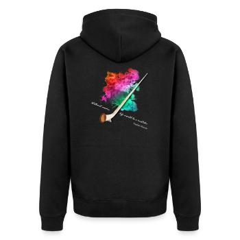 Alphorn - Unisex Premium Bio Zip Hoodie - Schwarz - Hinten - Nico (187cm)