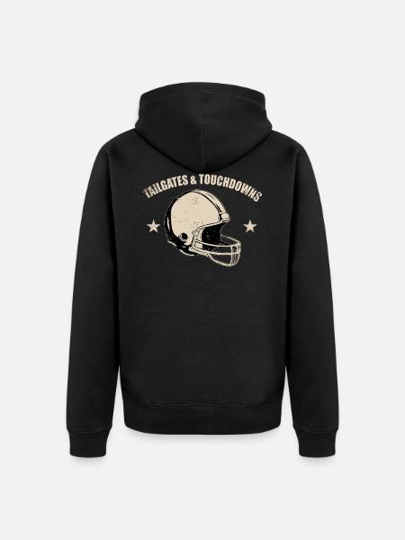 Football Touchdowns Helm - Unisex Premium Bio Zip Hoodie - Schwarz