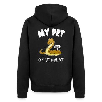 Cadeau drôle d'animal familier de python de serpent - Veste à capuche bio Premium Unisexe - noir - Dos - Nico (187cm)