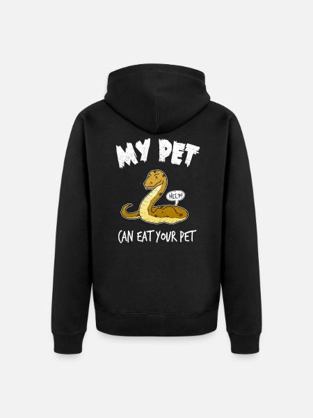 Schlange Python Haustier Lustig Geschenk - Unisex Premium Bio Zip Hoodie - Schwarz