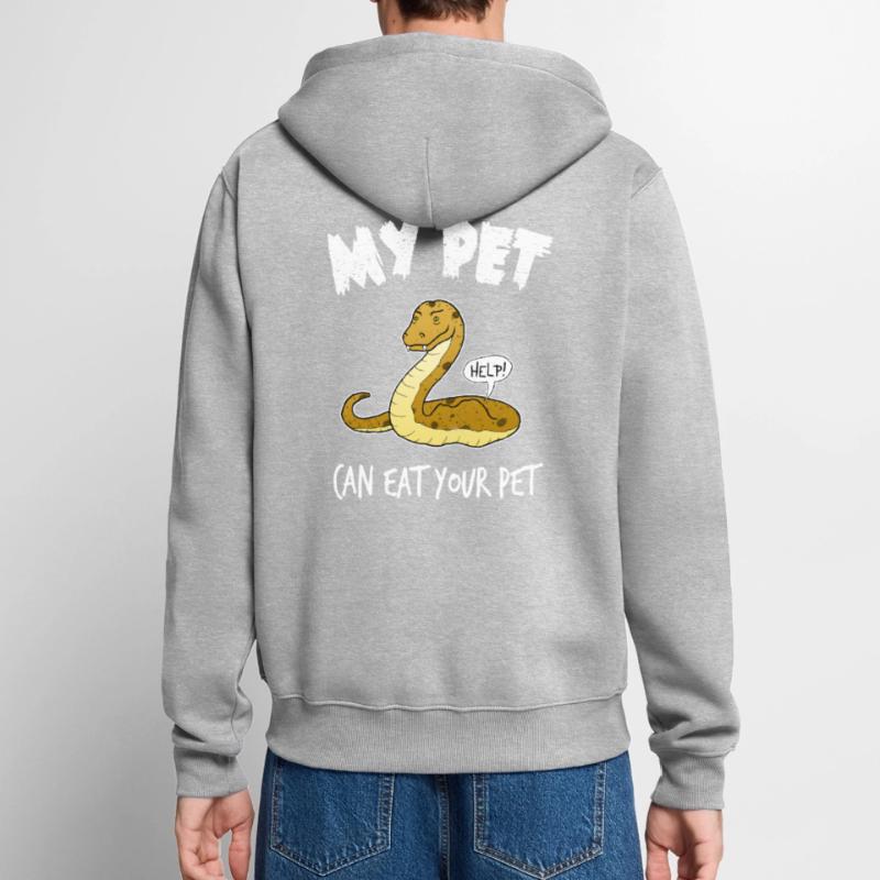 Snake Python Pet Funny Gift Unisex Premium Organic Zip Hoodie