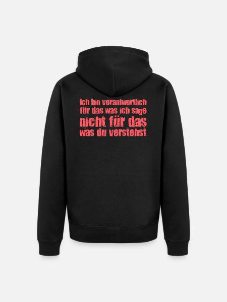 funny saying - Unisex Premium Organic Zip Hoodie - black