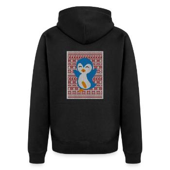 Happy Penguin! - Unisex Premium Organic Zip Hoodie - black - Back - Nico (187cm)