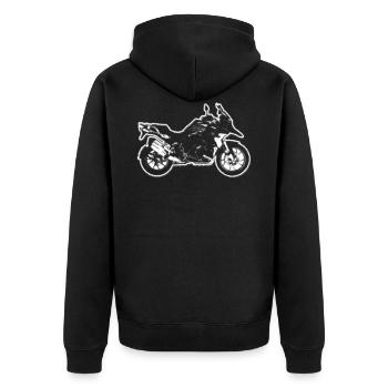 R1200GS (K50) - Motorcycle Enduro - Silhouette - Unisex Premium Organic Zip Hoodie - black - Back - Nico (187cm)