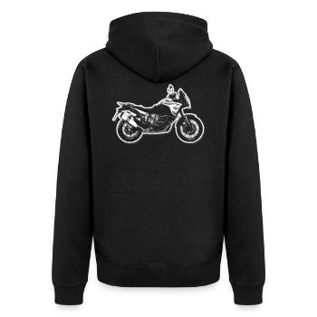 Super Adventure - Moto Enduro - Silhouette - Veste à capuche bio Premium Unisexe - noir - Dos - Nico (187cm)
