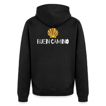 Buen Camino | Camino de Santiago | St. James - Unisex Premium Organic Zip Hoodie - black - Back - Nico (187cm)