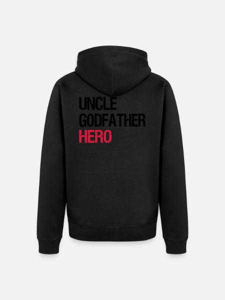 uncle - Unisex Premium Organic Zip Hoodie - black