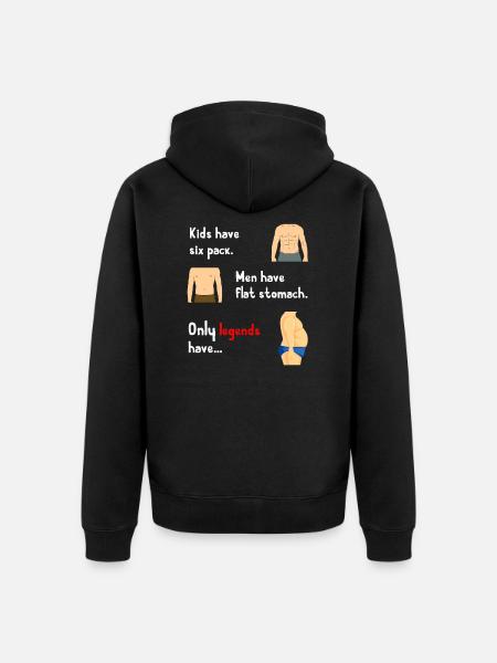 Mężczyźni z brzuchem I prezent ojciec ojcowie - Ekologiczna rozpinana bluza z kapturem Premium unisex - czarny