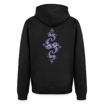 Julia Fraktal - Unisex Premium Bio Zip Hoodie - Schwarz - Hinten - Nico (187cm)