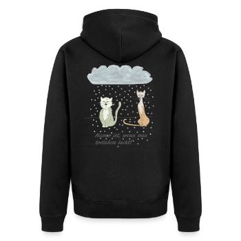 L'humour est ... chat, la sagesse, en disant: - Veste à capuche bio Premium Unisexe - noir - Dos - Nico (187cm)