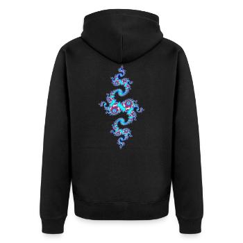 Julia Fraktal - Unisex Premium Bio Zip Hoodie - Schwarz - Hinten - Nico (187cm)
