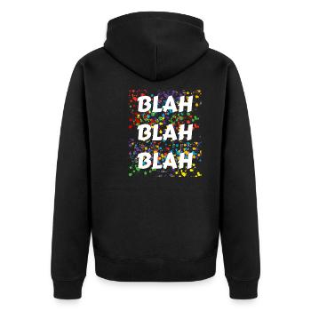 BLAh BLAh BLAh - Unisex Premium Organic Zip Hoodie - black - Back - Nico (187cm)