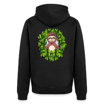 Paresseux lapidé | Cannabis de cannabis THC CBD Ganja - Veste à capuche bio Premium Unisexe - noir - Dos - Nico (187cm)