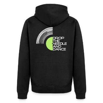 Vinyle - Veste à capuche bio Premium Unisexe - noir - Dos - Nico (187cm)