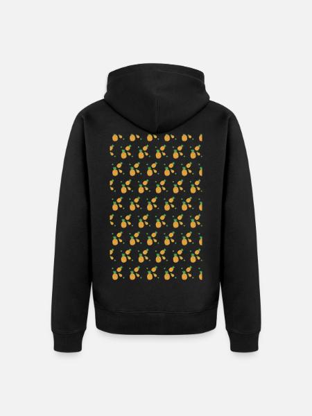 Pineapple, pineapple, pineapple, fruit - Unisex Premium Organic Zip Hoodie - black