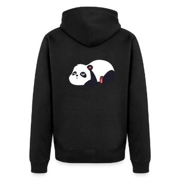 Panda - Veste à capuche bio Premium Unisexe - noir - Dos - Nico (187cm)