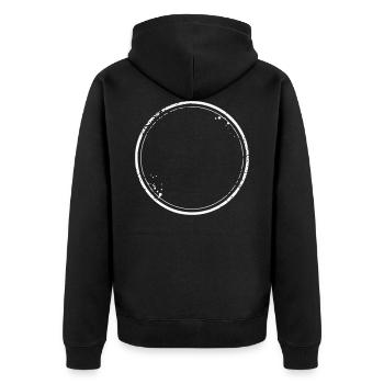 vintage circle - Unisex Premium Organic Zip Hoodie - black - Back - Nico (187cm)