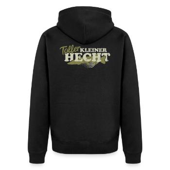 Toller Hecht Angler Angel Angeln Sprüche Geschenk - Unisex Premium Bio Zip Hoodie - Schwarz - Hinten - Nico (187cm)