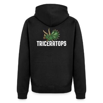 Triceratops dinosaur kids gift - Unisex Premium Organic Zip Hoodie - black - Back - Nico (187cm)