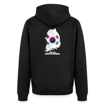 Corée du Sud Pays Asie - Veste à capuche bio Premium Unisexe - noir - Dos - Nico (187cm)