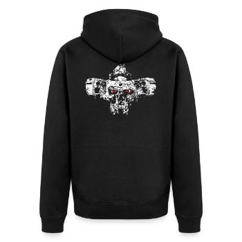 Motorrad Boxermotor - GS Terminator - Unisex Premium Bio Zip Hoodie - Schwarz - Hinten - Nico (187cm)