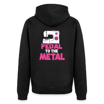 SEWING: Pedal to the Metal - Unisex Premium Organic Zip Hoodie - black - Back - Nico (187cm)