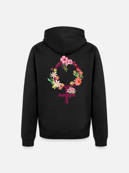 Vénus symbole fleurs - Veste à capuche bio Premium Unisexe - noir
