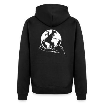 Planète Terre - Veste à capuche bio Premium Unisexe - noir - Dos - Nico (187cm)