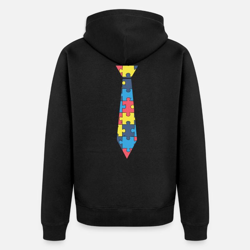 Une cravate puzzle. - Veste à capuche bio Premium Unisexe - noir