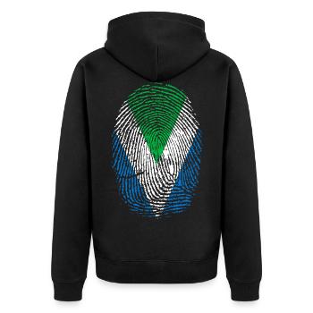 Fingerabdruck Vegan Veganer Fingerprint Geschenk - Unisex Premium Bio Zip Hoodie - Schwarz - Hinten - Nico (187cm)