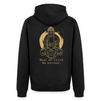Dites le bouddhisme - Veste à capuche bio Premium Unisexe - noir - Dos - Nico (187cm)
