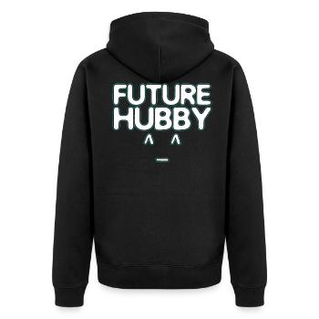 Futur mari - Veste à capuche bio Premium Unisexe - noir - Dos - Nico (187cm)
