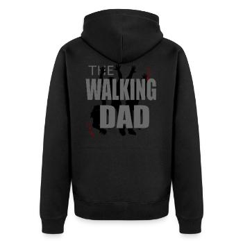 The Walking Dad Daddy Dad - Unisex Premium Organic Zip Hoodie - black - Back - Nico (187cm)