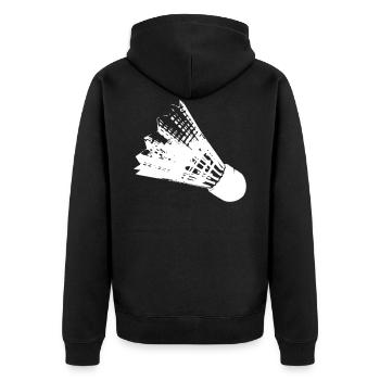 Federball - Unisex Premium Bio Zip Hoodie - Schwarz - Hinten - Nico (187cm)