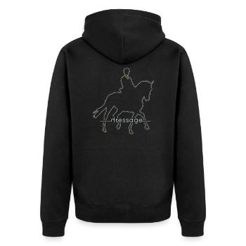 Dressage dressage dressage Cadeau équestre - Veste à capuche bio Premium Unisexe - noir - Dos - Nico (187cm)