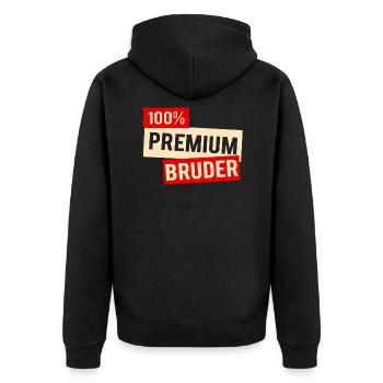 toller bruder. Geschenk als Geschwisterkind - Unisex Premium Bio Zip Hoodie - Schwarz - Hinten - Nico (187cm)