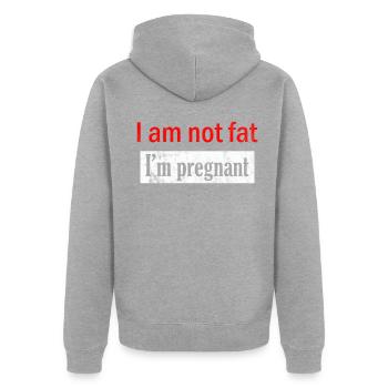 Être enceinte - Veste à capuche bio Premium Unisexe - gris chiné - Dos - Nico (187cm)