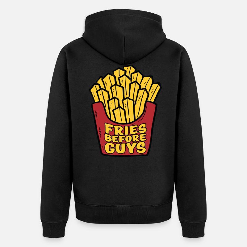 Frites devant les mecs - Veste à capuche bio Premium Unisexe - noir